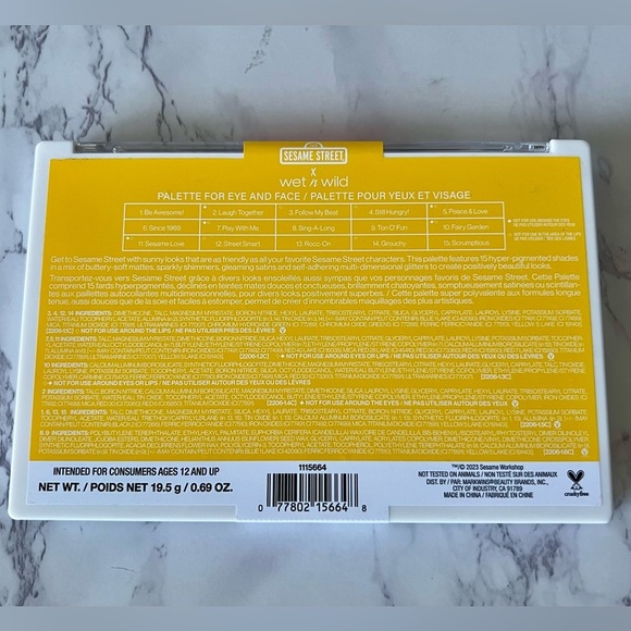 Wet N Wild 123 Sesame Street Palette for Eye and Face Limited Edition. New! - Picture 2 of 2